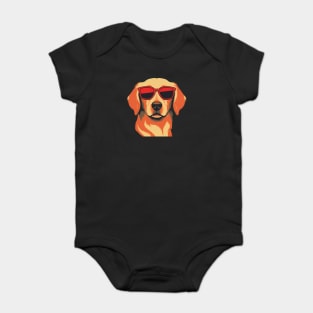 Golden retirever Dog, Dog wearing Shades Baby Bodysuit
